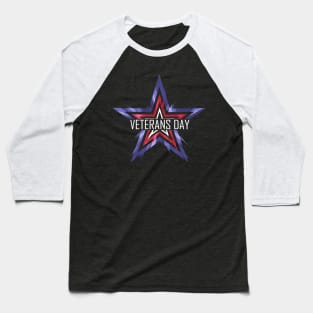 US Flag Colors Star Veterans Day Baseball T-Shirt